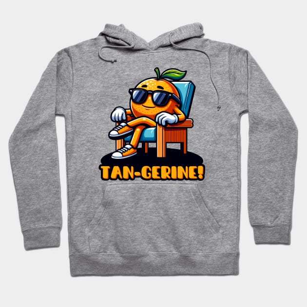 Sun’s Out, Puns Out: Summer Tangerine Chill Hoodie by AmandaOlsenDesigns